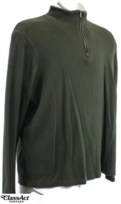 APT 9. Suéter Para Hombre Verde 1/4 Cremallera Verde Algodón Pullover Talla XXL Foto 1 de 4