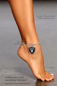 Vegas Raiders Ankle Bracelet Raider Nation 10" Anklet NFL Football Oakland HOT’ - Picture 1 of 14