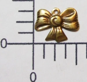 29453          12 Pc.Brass Oxidized Small Bow Charm Jewelry Finding  SALE - Picture 1 of 1