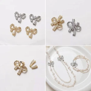 2pcs Bowknot Toggle Clasp,Gold/Silver Bow Jewelry Clasp,Bowtie Necklace Clasp - Picture 1 of 6
