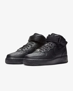 Men’s Size 11 Nike Air Force 1 '07 Mid Casual Shoe Triple Black CW2289-001 - Picture 1 of 6