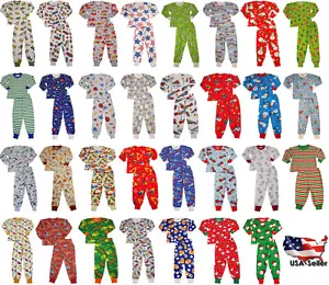 Sara's Prints Boys Girls Unisex Kids Long Sleeve 2 Piece Pajama Set CLOSEOUT - Picture 1 of 67