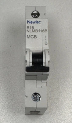 Newlec 16A MCB 1P Curve B Circuit Breaker 16 Amp BS EN60898 Brand New NLMB116B