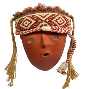 Handmade Peru Tribal Art Chancay Funeral Mask Peruvian Folk Art - Picture 1 of 9