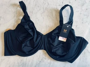 Wacoal Womens 42D Bra Comfortable Cool Underwire 855385 Moisture Wick Black New - Picture 1 of 6