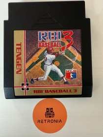 RBI Baseball 3 Nintendo Nes Game Cart NTSC US Version With Sleeve Cleaned Tested