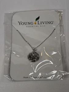 New Young Living Diffuser Necklace locket W Swarovski Crystal Aromatherapy - Picture 1 of 18