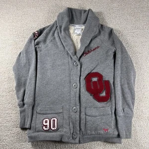 Victoria's Secret Pink Oklahoma Sooners Sherpa Lined Varsity Sweater Women’s XS - Picture 1 of 7