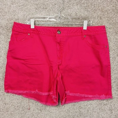 Fashion Bug Shorts Womens 20W Frayed Hem Stretch Denim Studded Pockets Casual - Image 1 of 4