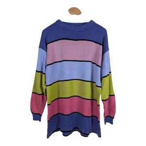 Ralph Lauren Rainbow Oversized Medium 46' Baumwolle Strickpullover Colour Block, sehr guter Zustand - Bild 1 von 9