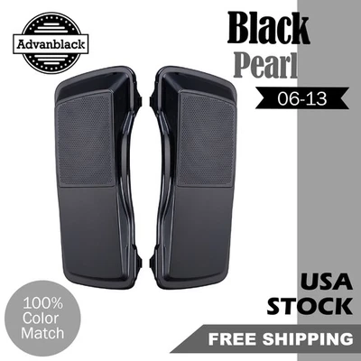 Tapas de altavoz alforja Advanblack negra perla para Harley Street Road Glide Foto 1 de 4