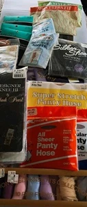 LOT OF - VTG 80's 90's Nylon Stocking Pantyhose & Knee Socks NEW OLD STOCK - Picture 1 of 9