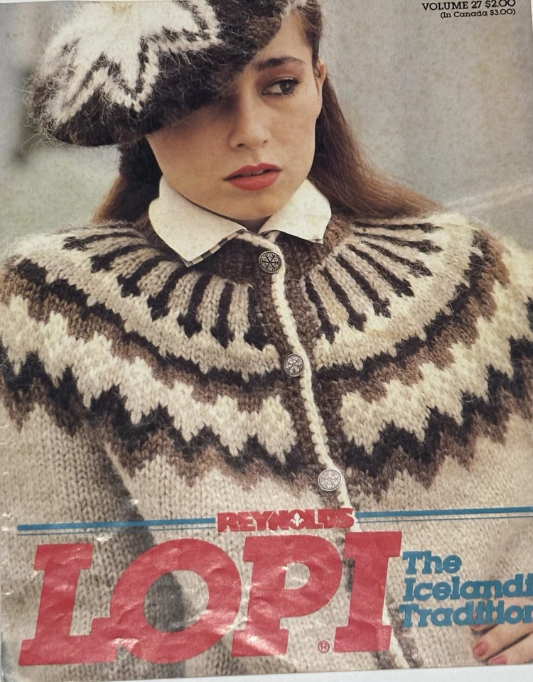 Folleto de suéter con patrón de tejido Reynolds Lopi - #27 suéteres islandeses Foto 1 de 3