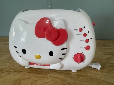 Hello Kitty 2 Scheiben Breitschlitz Toaster KT5211 Brot/Bagel Weiß Rosa Sanrio 2008 - Bild 1 von 4