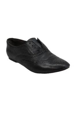 Zapatos de vestir Joie para mujer de cuero con cordones punta redonda brogue negros lisos talla 9,5 Foto 1 de 4