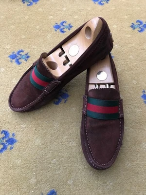 Gucci Mocasines Gamuza Zapatos Conductores Marrón Red Verde Rojo Para Hombres EE. UU. 9 UK 8.5 EU 42.5 Foto 1 de 4