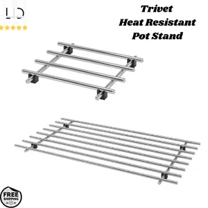 IKEA LÄMPLIG Trivet Stainless Steel Heat Resistant Pot Stand 18x18 & 50x28 cm - Picture 1 of 8