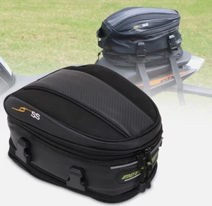 Borsa sedile passeggero moto borsa posteriore bagaglio valigia nera impermeabile - Foto 1 di 10