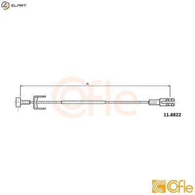 CABLE PULL PARKING BRAKE 11.6822 FOR OPEL VIVARO/Bus/Van R9M452/413/415 1.6L - Image 1 of 4