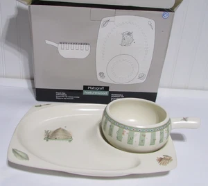 Pfaltzgraff Naturewood Stoneware Snack Set Tray and Handled Soup Set NIB - Picture 1 of 7