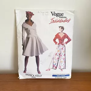 Vintage 80s VOGUE Individualist PATRICK KELLY 2286 TOP Pants SKIRT PATTERN 6-10 - Picture 1 of 13