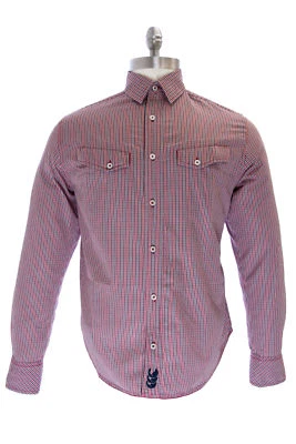 CCC Canterbury of New Zealand Plaid Button-up Medium Firecracker Red - Image 1 of 2