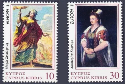 S52151 Chipre MNH 1996 Europa CEPT 2V mujeres famosas Foto 1 de 1