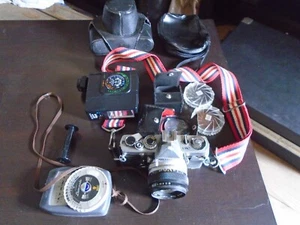 OLYMPUS OM-1 MD 35mm SLR Camera plus accessories - Not Tested- Selling As Is - Picture 1 of 22