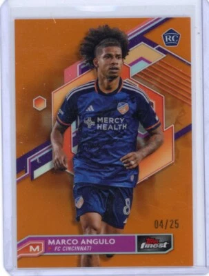 Marco Angulo 2023 Topps Finest MLS Orange Refractor /25 #78 Rookie RC - Image 1 of 2