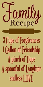 ARTÍCULO DE PLANTILLAS 8551 J 11"x20" - RECETA FAMILIAR - PLANTILLAS MYLAR REUTILIZABLES - Imagen 1 de 1