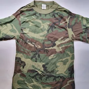 Vintage NOS Kids Sz Small Woodland Camo T Shirt Single Stitch Made In USA - Picture 1 of 5