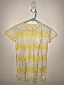 Gap Tie Dye Pocket Tee Shirt Dress Girls Size Medium 8 Yellow Short Sleeve - Picture 1 of 4