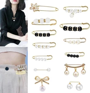 13 Pcs Pearl Brooch Pins,Fashion Sweater Shawl Clips Muslim Scarf Hijab Pins - Picture 1 of 7