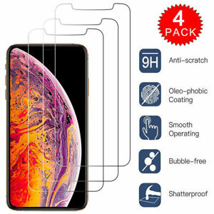 For iPhone 11 Pro X XR XS Max 8 7 6S 6 Plus HD Tempered Glass Screen Protector