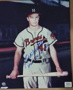 Braves star Eddie Mathews autographed 8x10 photo 500 Home Run Club PSA - Picture 1 of 2