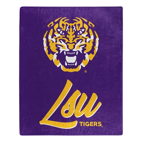 LSU Tigers NCAA 50" x 60" Signature Raschel Throw Blanket Cover