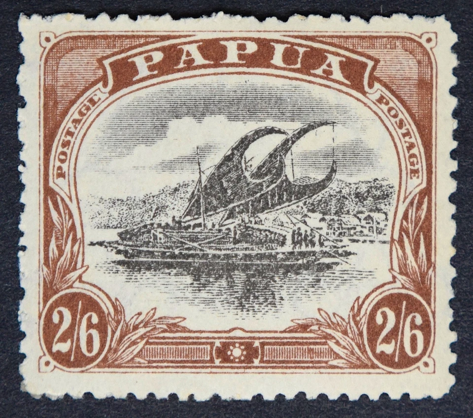 PAPUA SG83 1910 2/6 negro y marrón, como nuevo MLH Foto 1 de 2