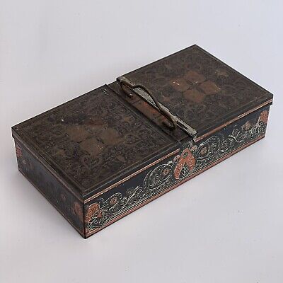 Caja De Ahorros De Trabajo Vintage Tin Tin Con Dos Compartimentos & Mango • 25.54€