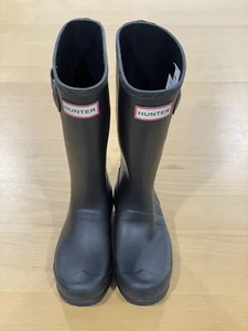 Kids Hunter Boots Black Waterproof Rain Boot Unisex Youth Size 2G 1B / EU 32 - Picture 1 of 7