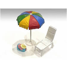 American Diorama Accessories Beach Girls Beach Chair and Umbrella and Duffle Bag