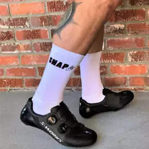 SALE - SNAP RACEDAY AERO SOCKS - WHITE Cycling bike aerodynamic TT Road Crit - Picture 1 of 6