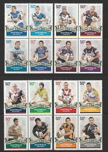 MINT 2008 CENTENARY OF RUGBY LEAGUE NRL STAMP BLOCK  STAMP SET OF 16 - Imagen 1 de 2
