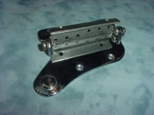 Vintage MIJ Teisco Chrome Tremolo Tailpiece Base w/ String Mount Pivot - Picture 1 of 3