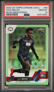 2022-23 Topps Chrome UEFA Women's Vicki Becho Neon Green /99 PSA 10 - Picture 1 of 3