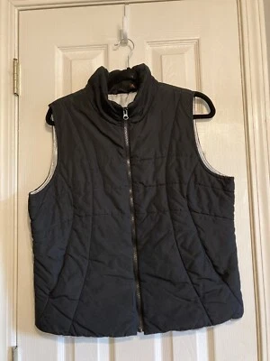 SJB Active Women's Size Large Black Pocketed Quilted Full Zip Vest - Image 1 of 4