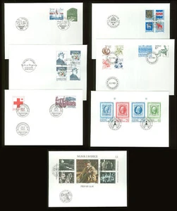 Sweden AA93m 7 FDC 1983 Art Music Stamp on Stamp red Cross Below face - Picture 1 of 4