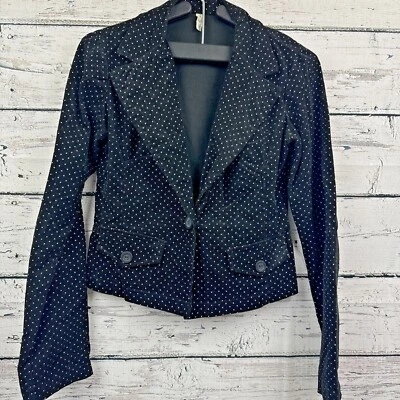 Betty B. Women's Black Pink Dotted Crop Blazer [Size Small] Made In USA VTG - Image 1 of 4