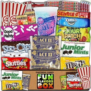 Favorite Movie Night Snacks Candy Gift Box Popcorn Bucket Care Package - Picture 1 of 6
