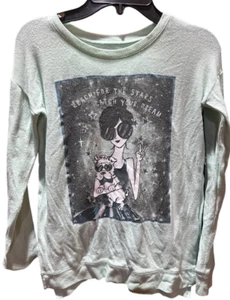 Justice Girl's Mint Long Sleeve Graphic T-Shirt Size 8 - Picture 1 of 2