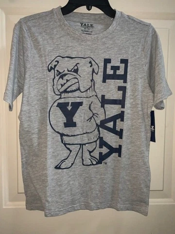 NWT NCAA Yale University Bulldogs Youth Boy's XL Heather Gray S/S T-shirt Cover